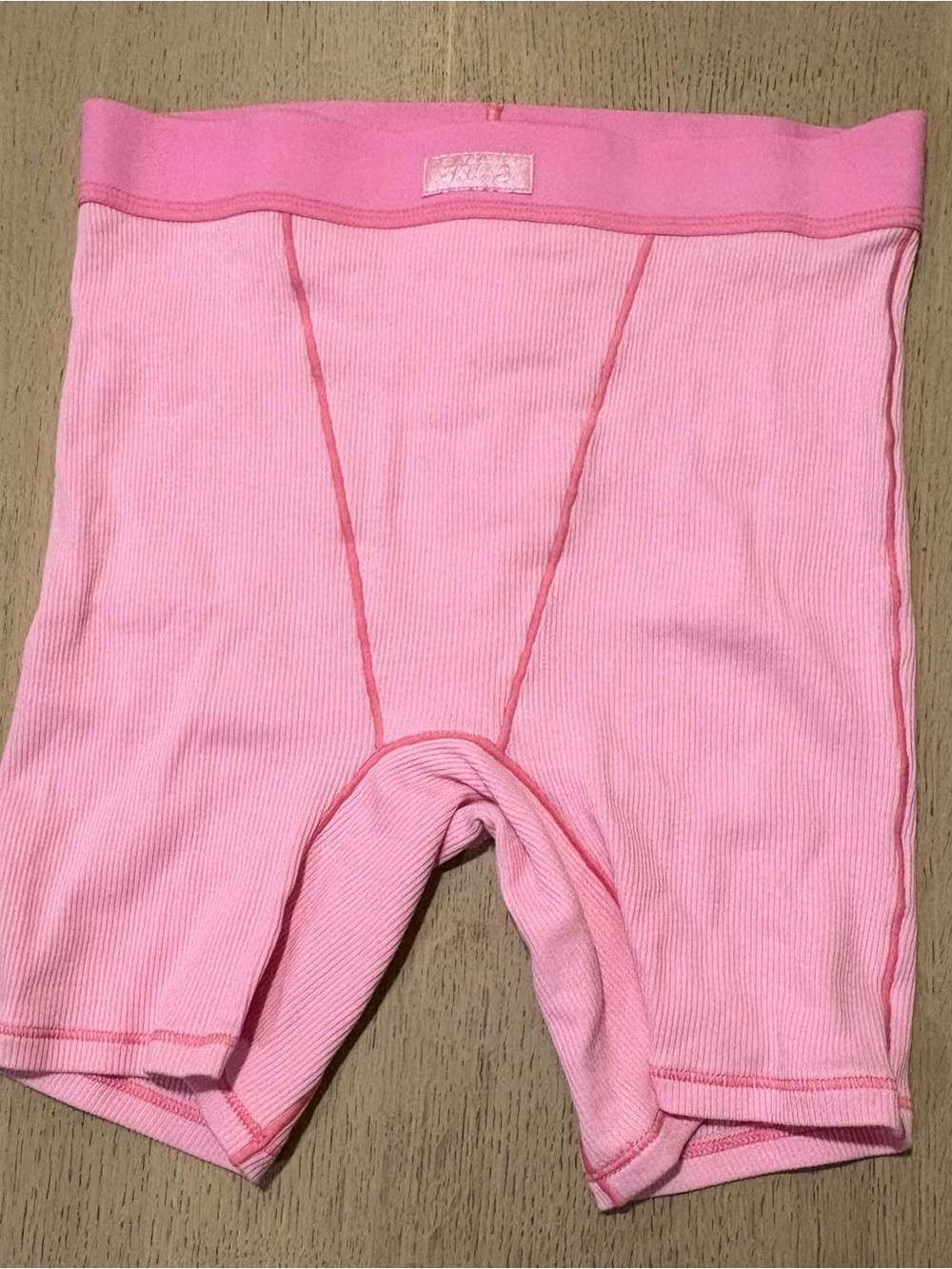 Pink Ribbed Skims Boxer Briefs Size XS